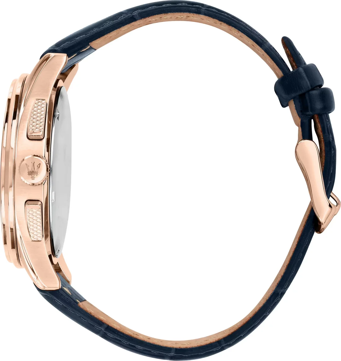 Montre Homme Maserati Sorpasso R8871624009 - Boîtier Acier Or Rose, Cadran et Bracelet Cuir Bleu vue 2