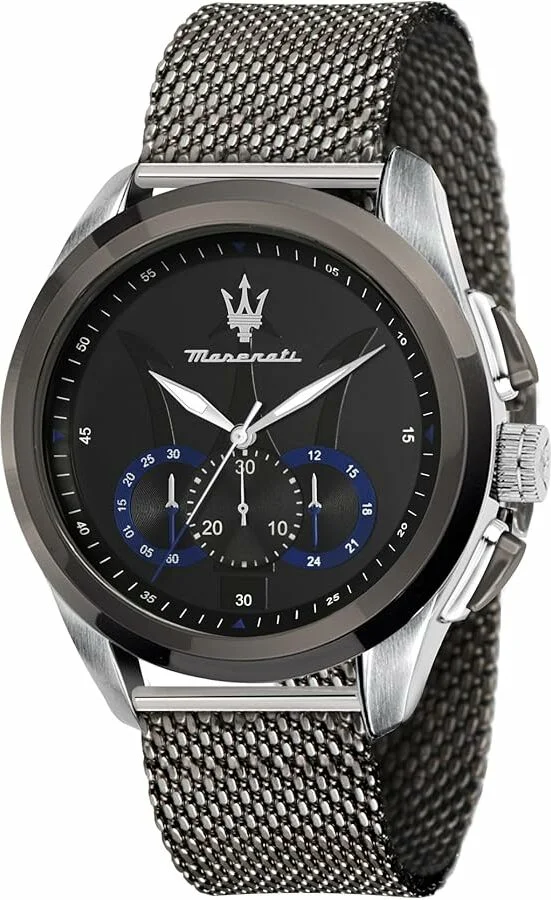 Montre Homme Maserati Traguardo R8873612006 Boîtier Gunmetal Bracelet Maille Milanaise vue 3