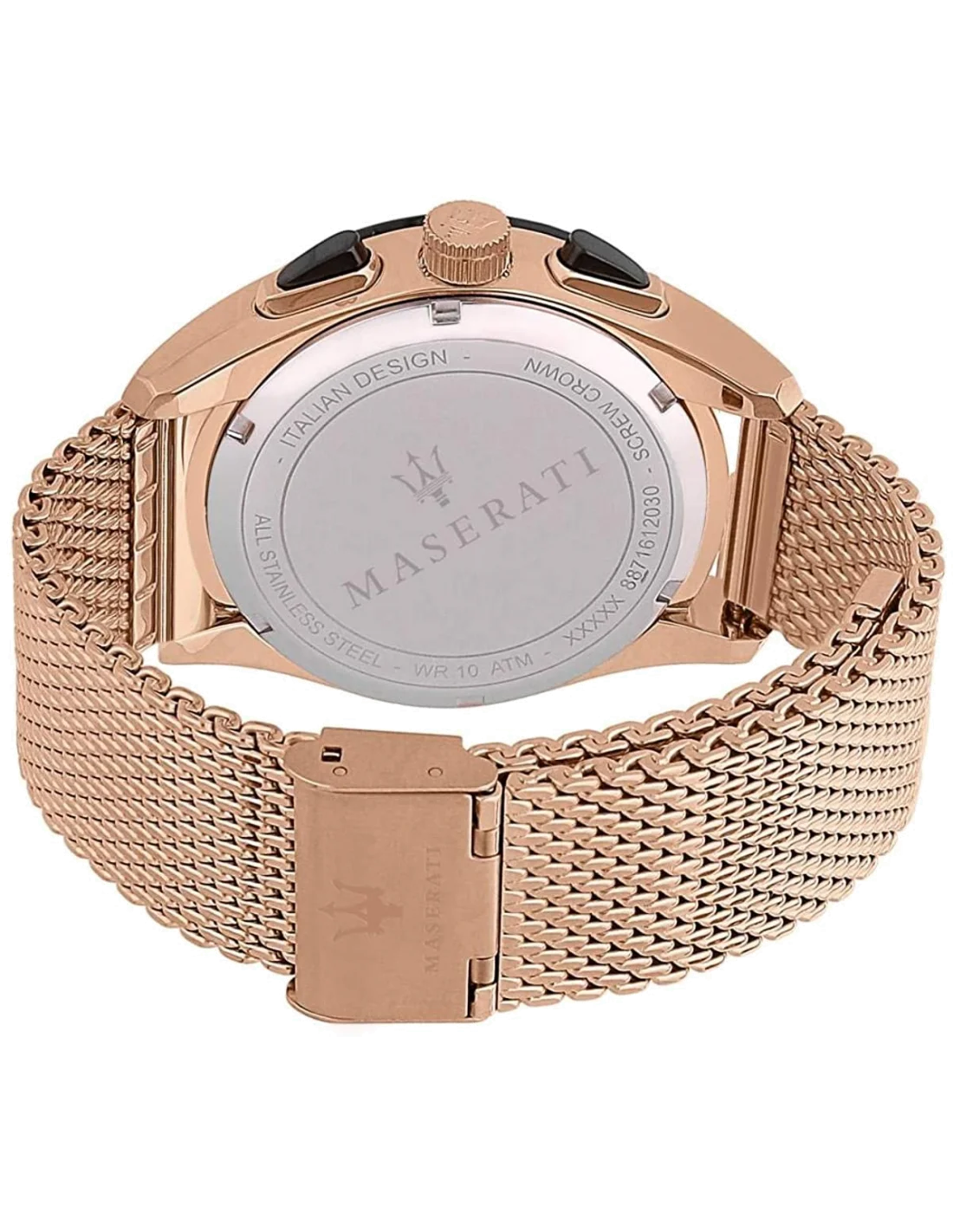 Montre Homme Maserati Traguardo R8873612011 - Boîtier et Bracelet Maille Milanaise Or Rose vue 2