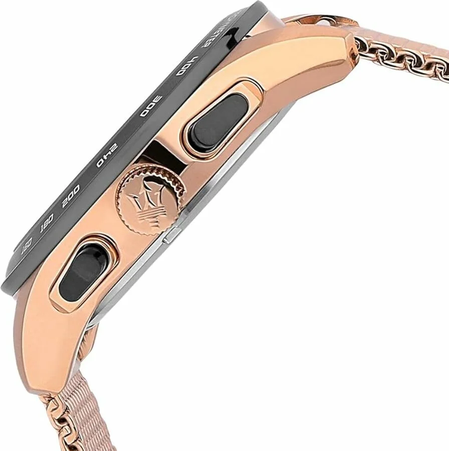 Montre Homme Maserati Traguardo R8873612011 - Boîtier et Bracelet Maille Milanaise Or Rose vue 3