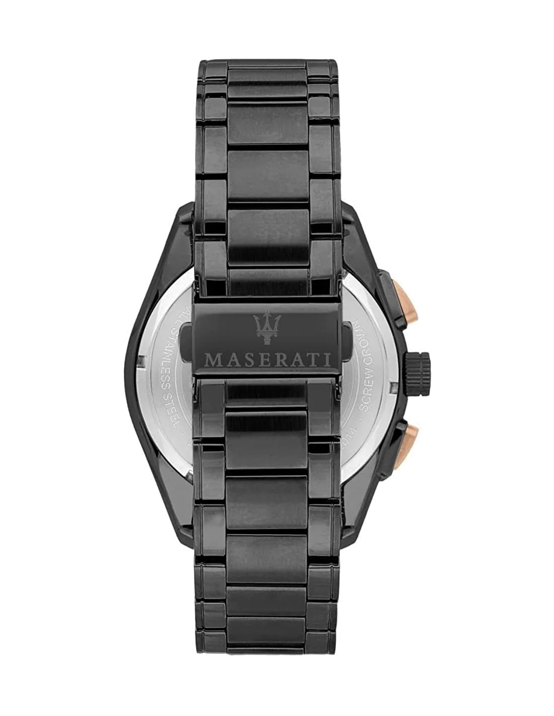 Montre Maserati Traguardo Homme R8873612016 - Boîtier or rose, cadran et bracelet acier noir vue 4