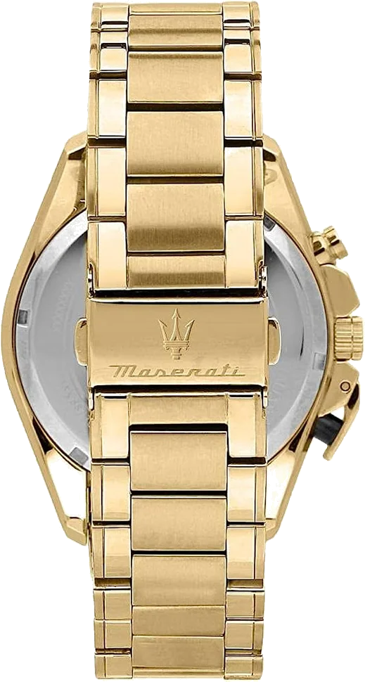 Maserati Traguardo R8873612041 - Chronographe Homme Cadran Noir et Bracelet Or Acier vue 3