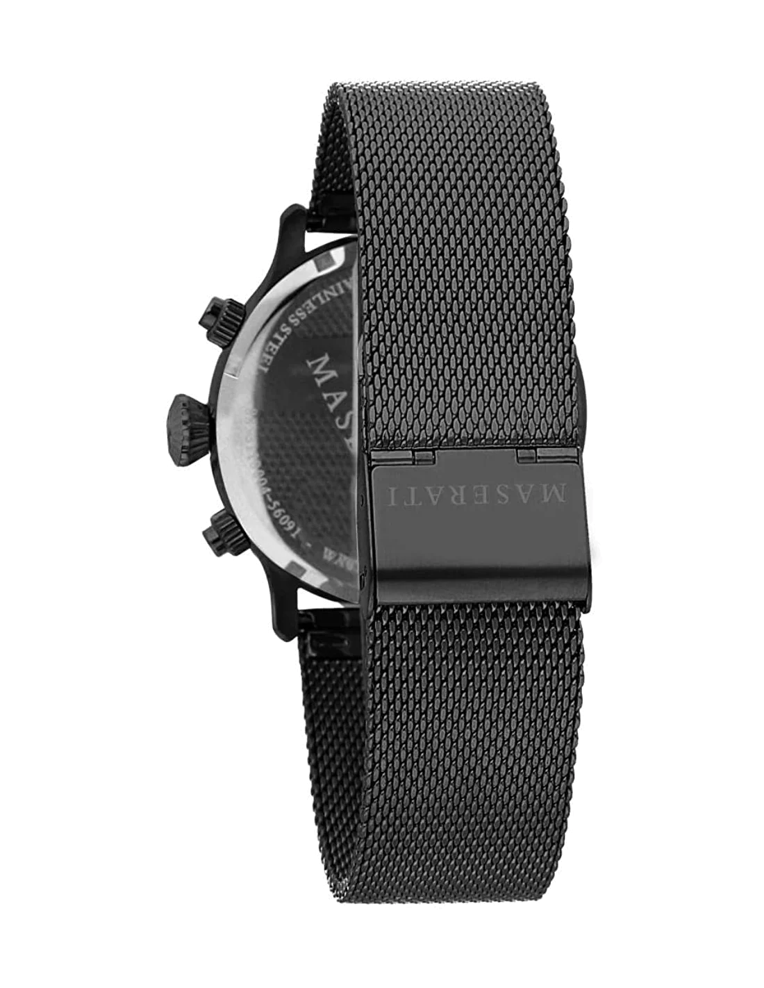 Montre Homme Maserati Epoca R8873618006 - Boîtier et bracelet acier noir, maille milanaise vue 3