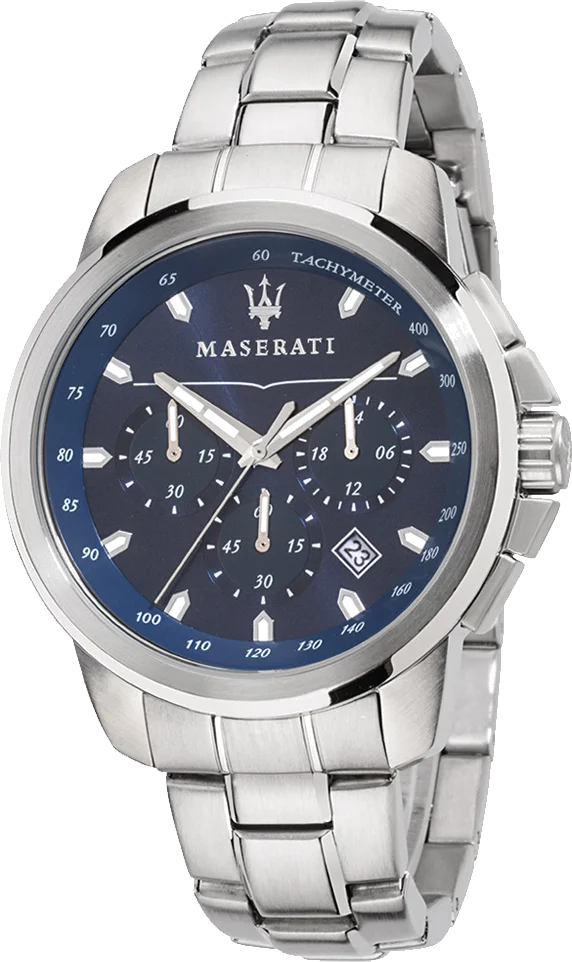 Montre Homme Maserati Successo R8873621002 - Chronographe Quartz Cadran Bleu 44mm Bracelet Acier