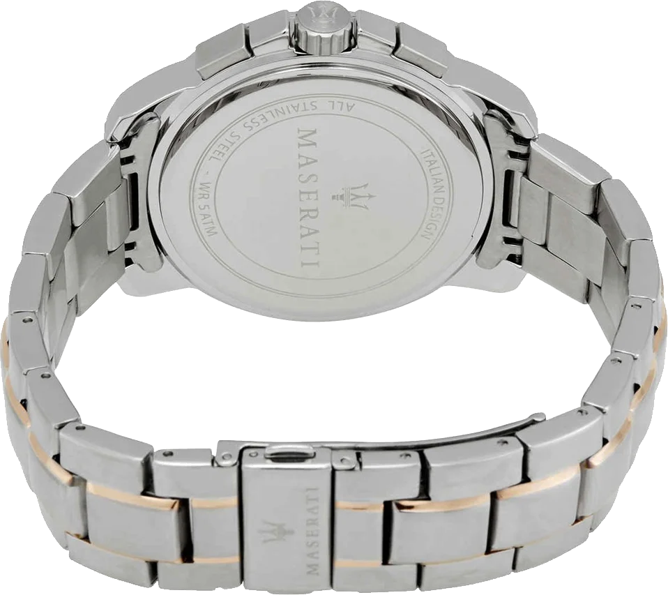 Montre Homme Maserati Successo R8873621008 Chronographe Cadran Bleu Acier Bicolore vue 3