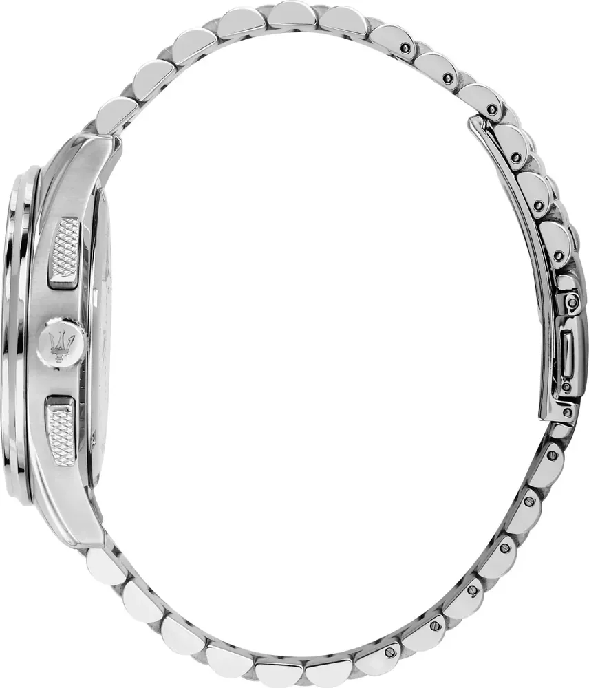 Montre Homme Maserati R8873624004 - Chronographe Acier Argenté Cadran Bleu Soleillé vue 3