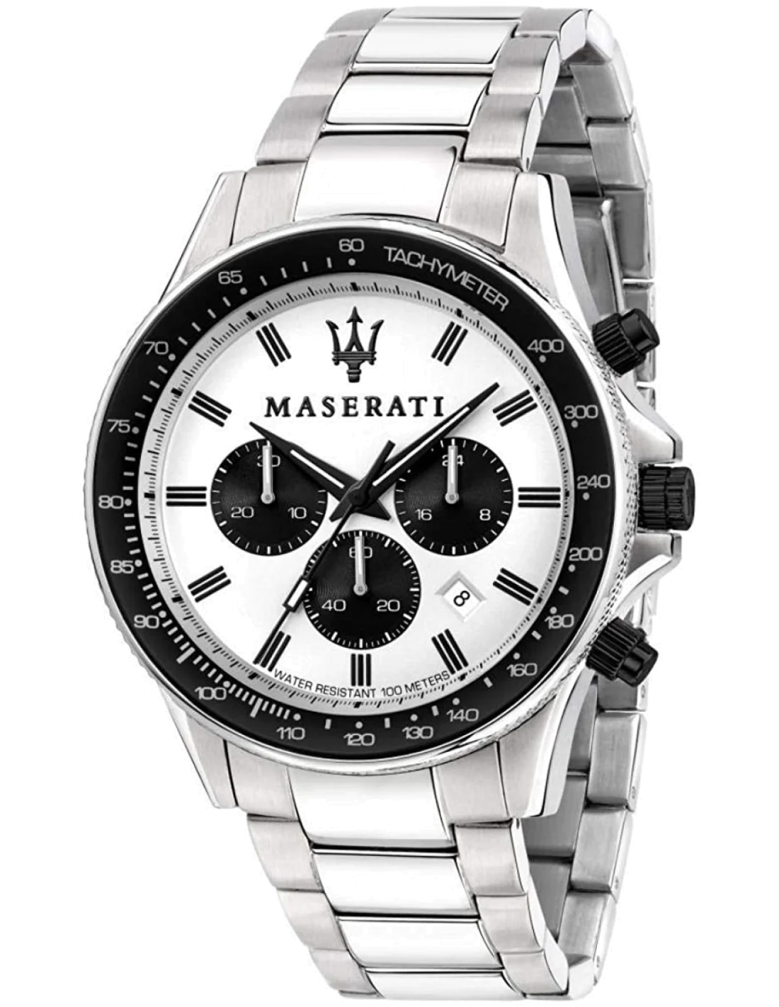 Montre Homme Maserati Sfida R8873640003 Cadran et Bracelet Acier Inoxydable Argent