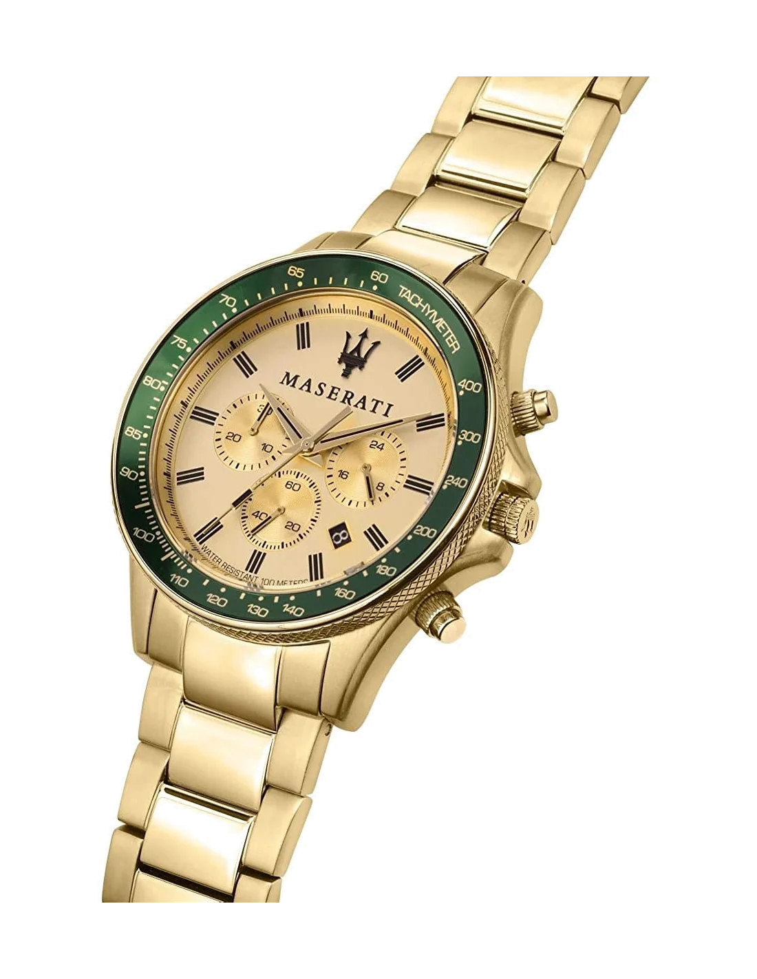 Montre Homme Maserati Sfida R8873640005 Cadran Vert Acier Doré Jaune vue 2
