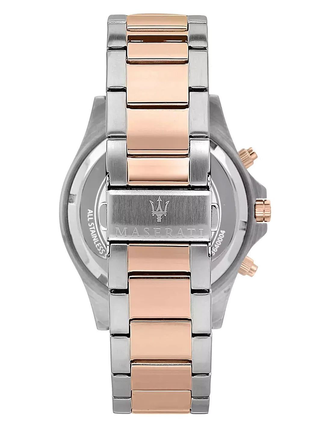 Montre Homme Maserati Sfida R8873640009 - Cadran Noir 44mm, Bracelet Acier Bicolore Argent/Or Rose vue 4