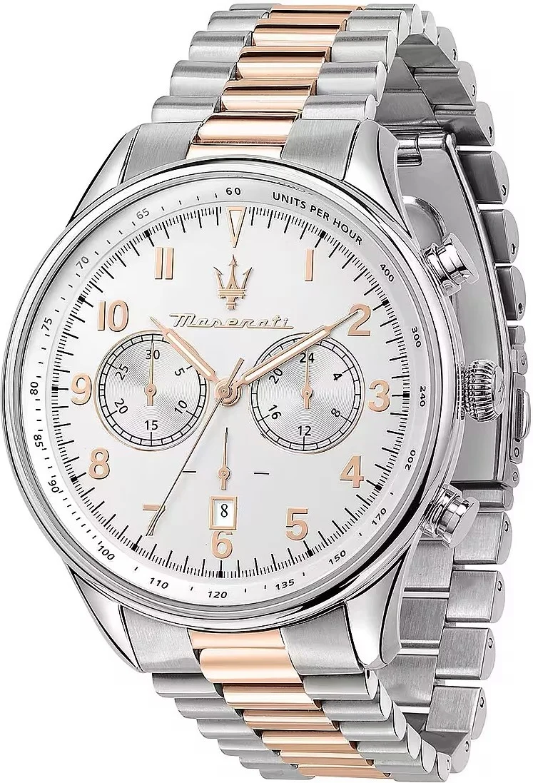 Maserati Tradizione Chronographe Homme - Cadran Blanc, Bracelet Acier - Réf. R887364002
