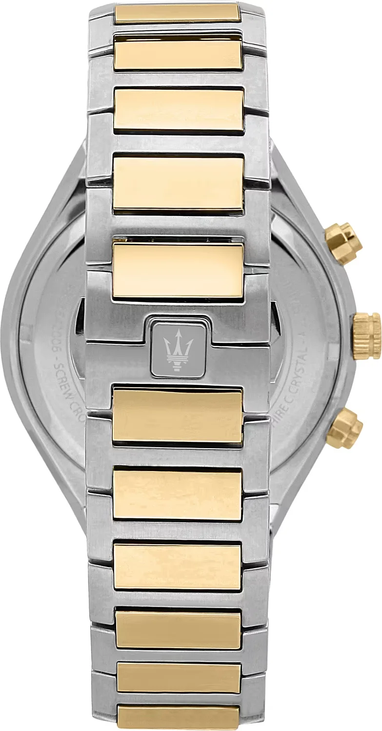 Montre Homme Maserati Stile R8873642009 - Boîtier Acier Bicolore 45mm, Cadran Blanc Multifonctions vue 4