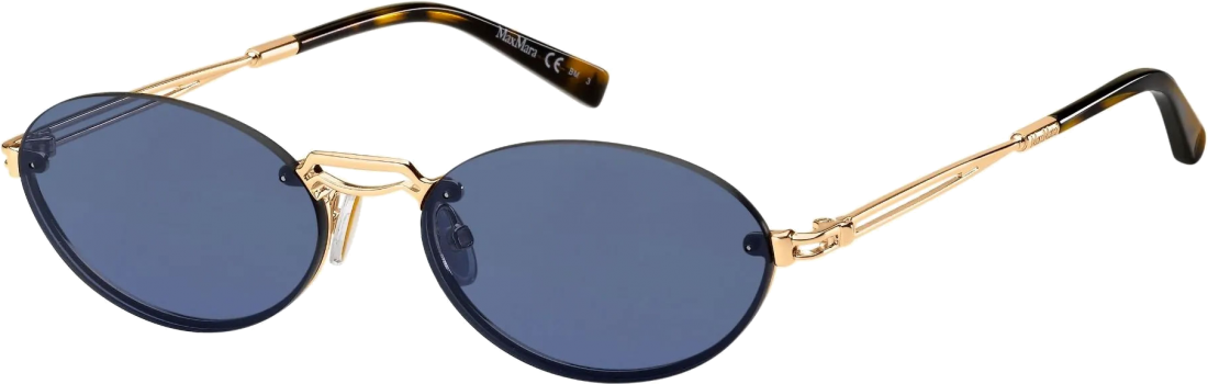 Lunettes de soleil Max Mara MM Bridge II forme ovale - Bleu vue 2