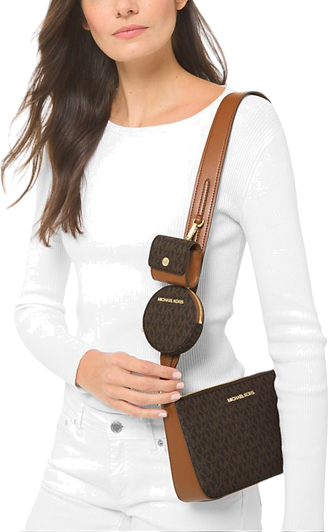 Petit sac Michael Kors à épaule Jet Set Travel à logo et à pochettes - Marron vue 3