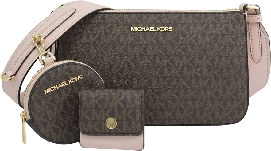 Petit sac Michael Kors à épaule Jet Set Travel à logo et à pochettes - Marron - Rose vue 4
