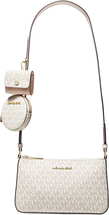 Petit sac Michael Kors à épaule Jet Set Travel à logo et à pochettes - Blanc vue 3