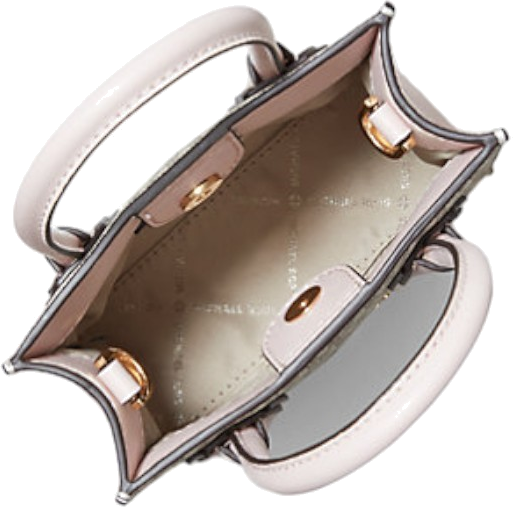 Très petit sac à main Michael Kors Mercer à bandoulière en cuir monogramme grainé Safiano - Blanc