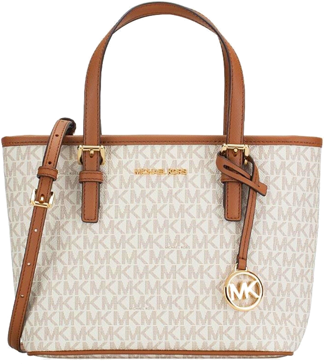 Sac à main Michael Kors Jet Set Travel XS à logo MK - Blanc vue 4