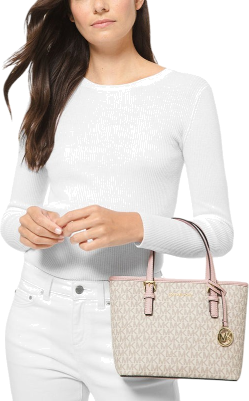 Sac à main Michael Kors Jet Set Travel XS à logo MK - Rose vue 3
