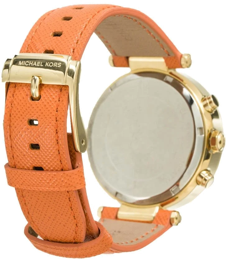 Montre Michael Kors MK2279 pour Femme - Cadran doré, bracelet cuir orange vue 2