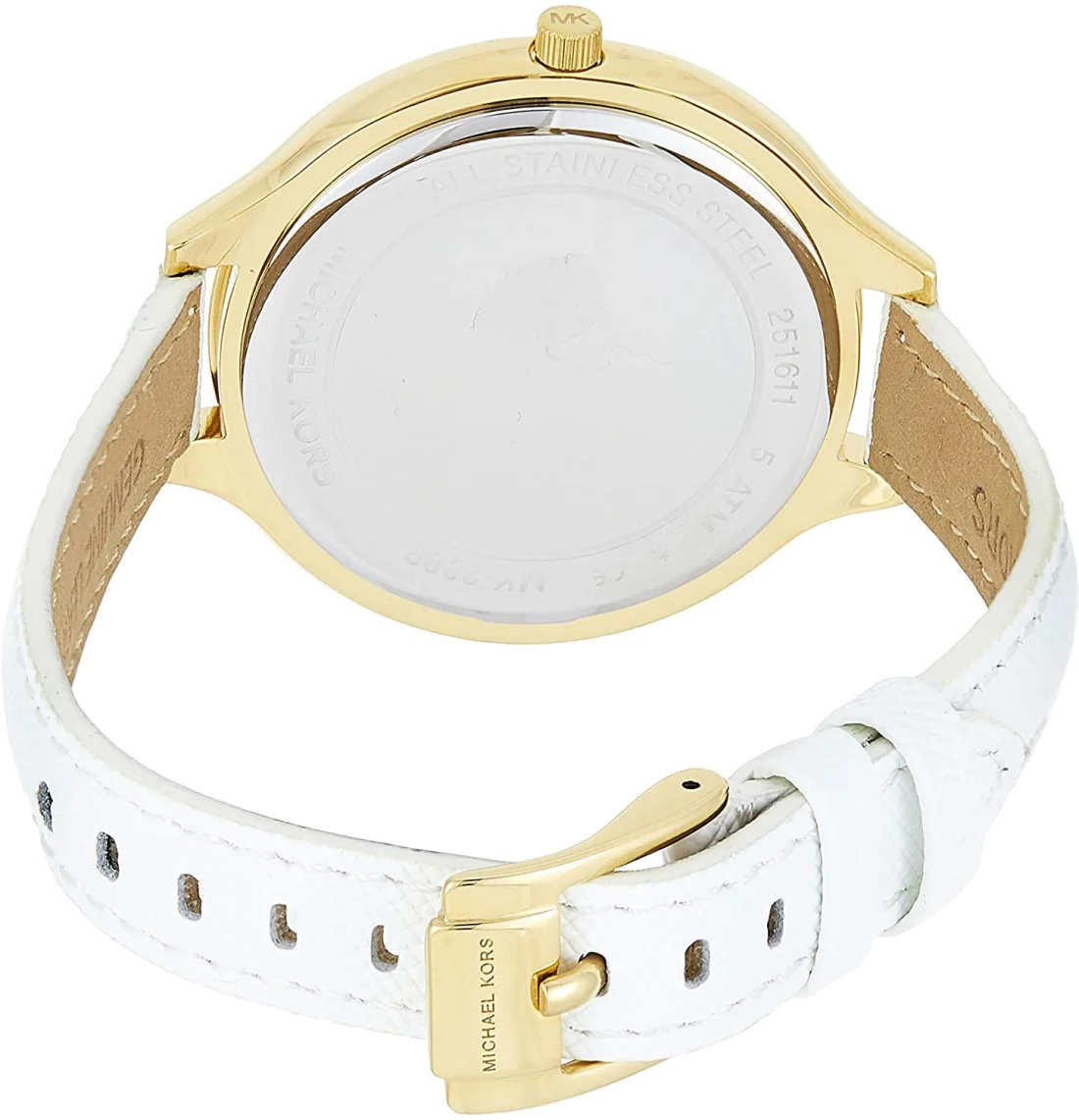 Montre Femme Michael Kors MK2389 Runway - Boîtier Or, Cadran Blanc & Bracelet Cuir vue 2
