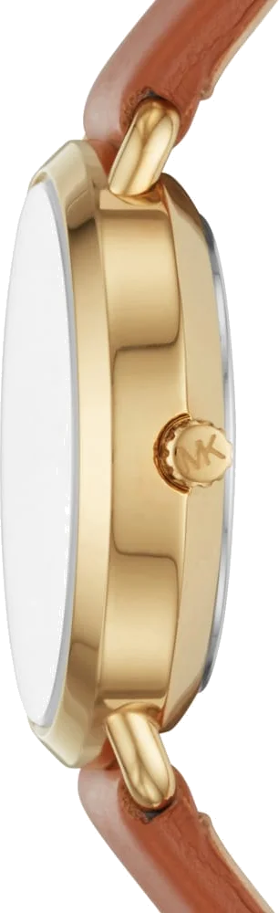 Montre Femme Michael Kors MK2734 - Cadran Doré, Bracelet Cuir Marron vue 3