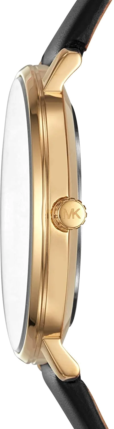 Montre Femme Michael Kors Pyper MK2747 - Cadran Noir, Boîtier Or, Bracelet Cuir Noir vue 3