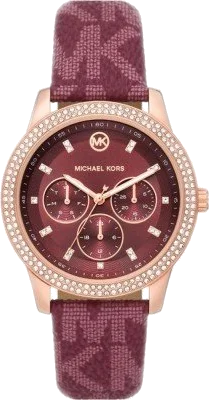 Montre femme Michael Kors Tibbey MK2967, cadran et bracelet bordeaux, boîtier or rose