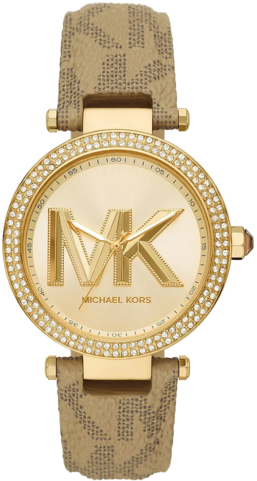 Montre Michael Kors Parker MK2973 pour Femme - Cadran doré, Bracelet cuir marron