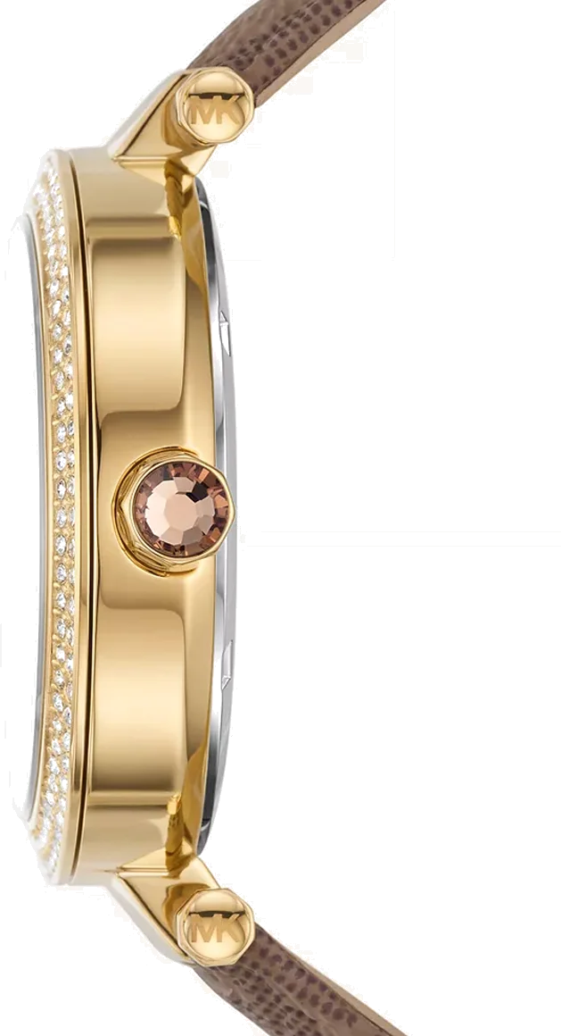 Montre Michael Kors Parker MK2973 pour Femme - Cadran doré, Bracelet cuir marron vue 2