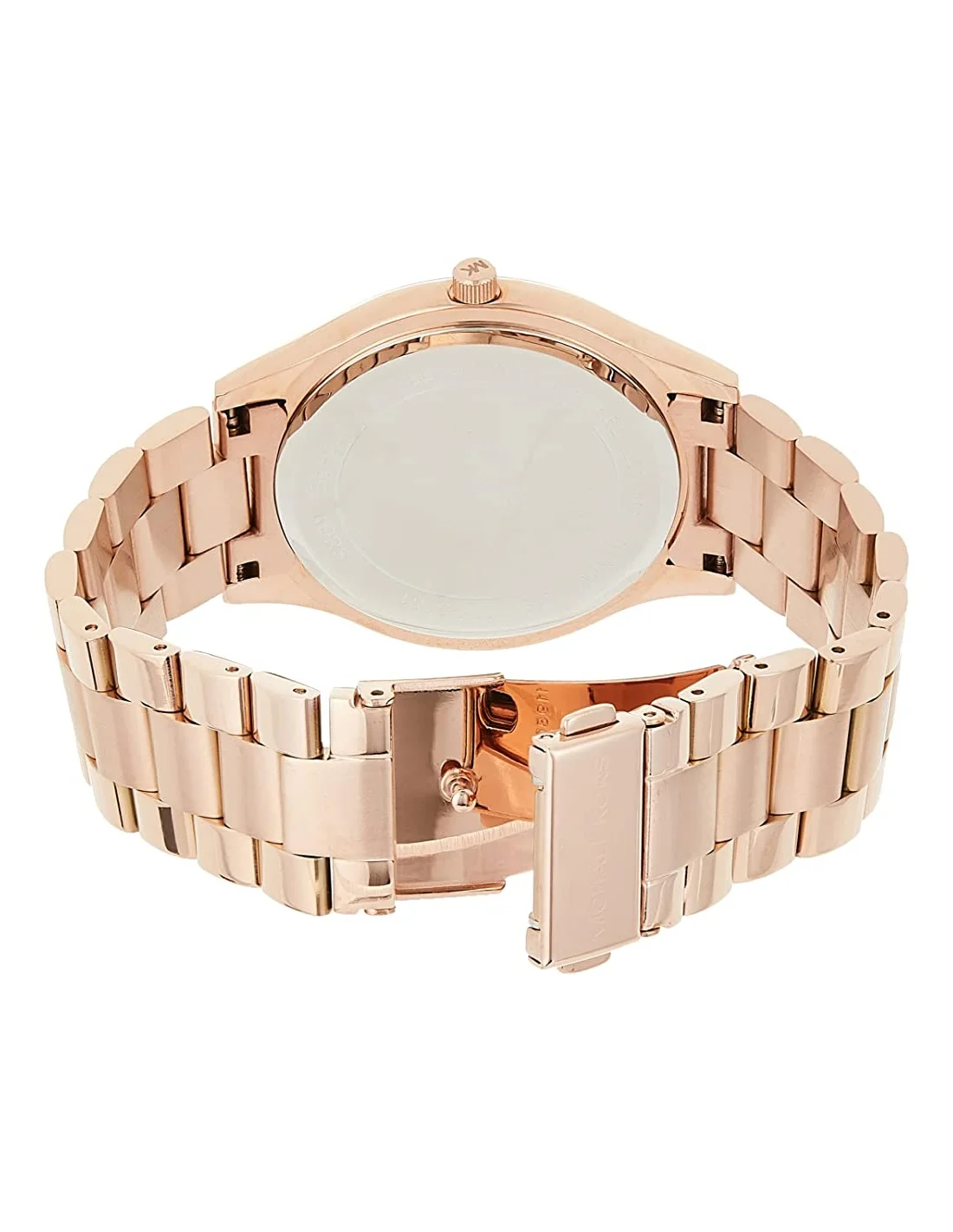 Montre Michael Kors Runway MK3181 Femme - Cadran marron, bracelet acier or rose vue 3