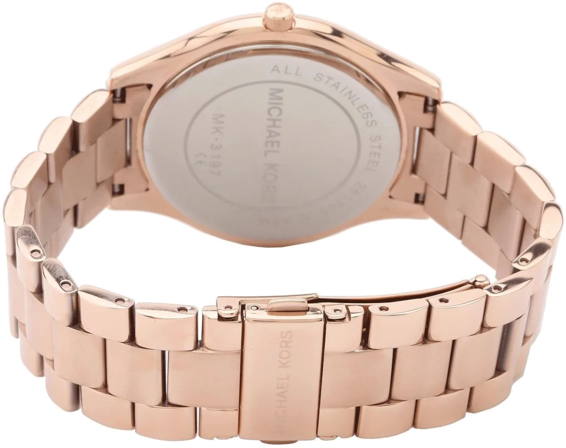 Montre Femme Michael Kors Runway MK3197 en Acier Or Rose vue 3