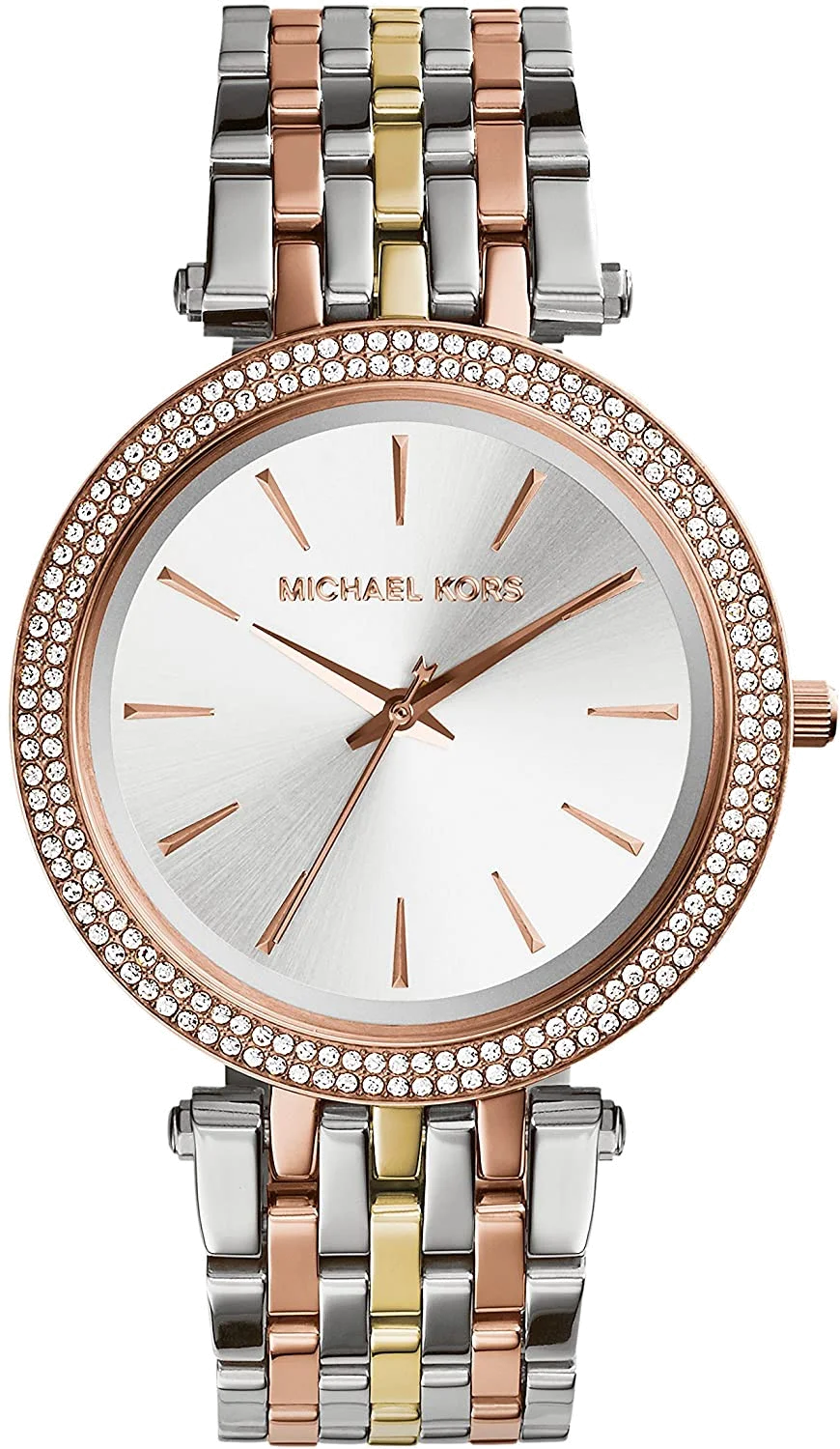 Montre Femme Michael Kors MK3203 Darci - Boîtier Bicolore, Bracelet Tricolore Acier et Cristaux