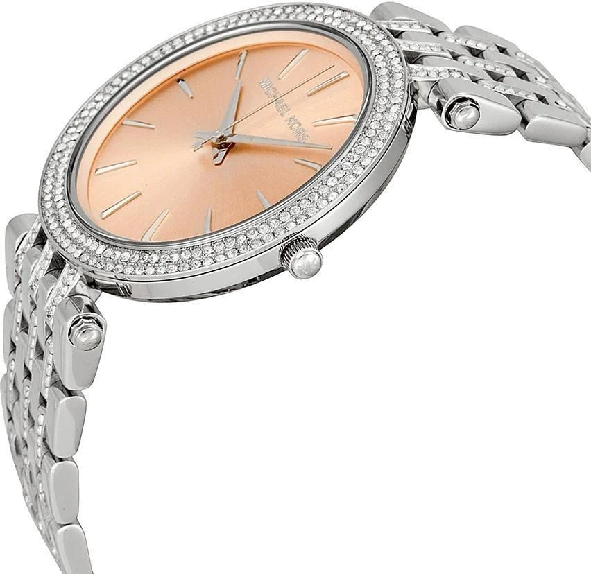 Montre Femme Michael Kors Darci MK3218, Cadran Fuchsia, Bracelet Acier Argenté et Strass vue 2