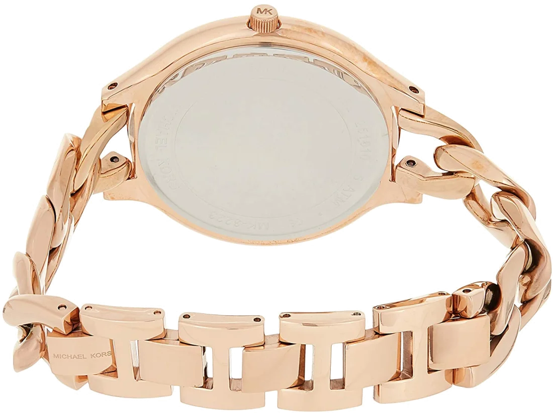 Montre Femme Michael Kors MK3223 - Boîtier et Bracelet Acier Or Rose - Cadran à Index Bâtons vue 3