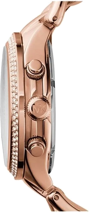 Montre Femme Michael Kors Runway MK3247 en acier or rose à gros maillons vue 3