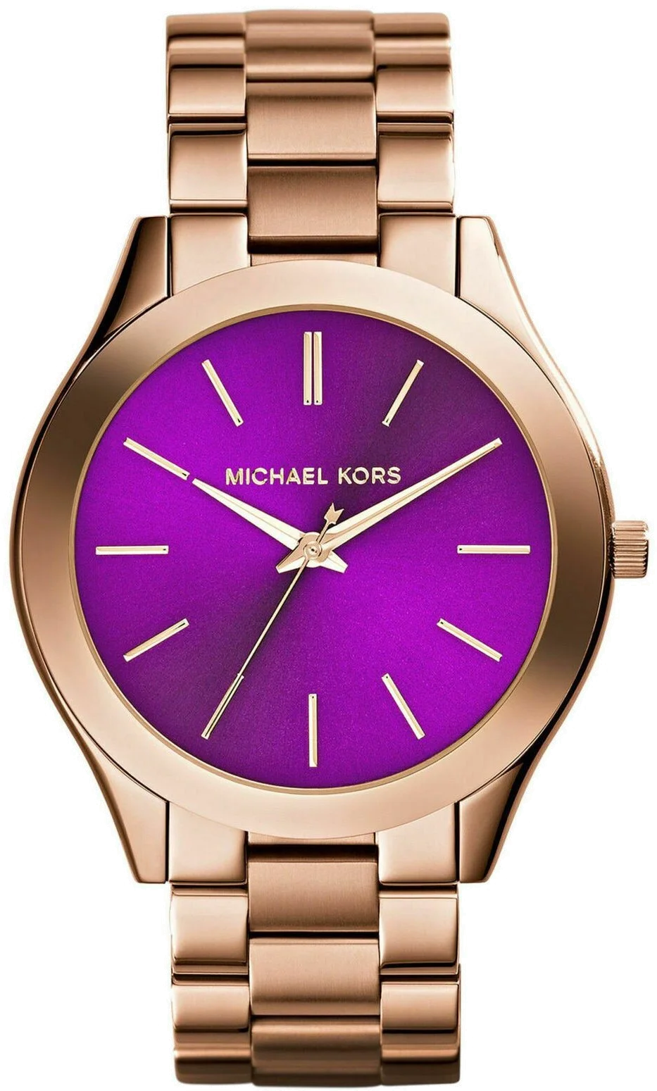 Montre Femme Michael Kors Parker MK3293 - Cadran violet, bracelet acier or rose
