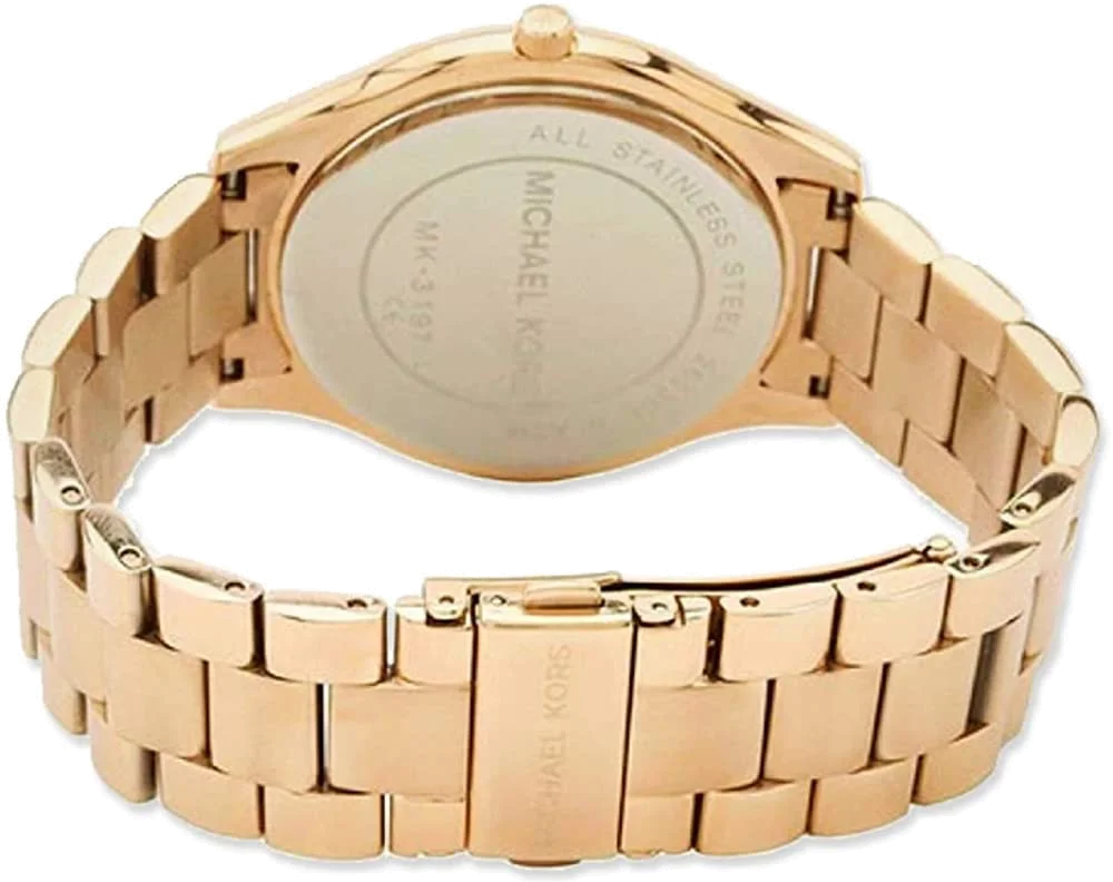 Montre Femme Michael Kors Parker MK3293 - Cadran violet, bracelet acier or rose vue 2