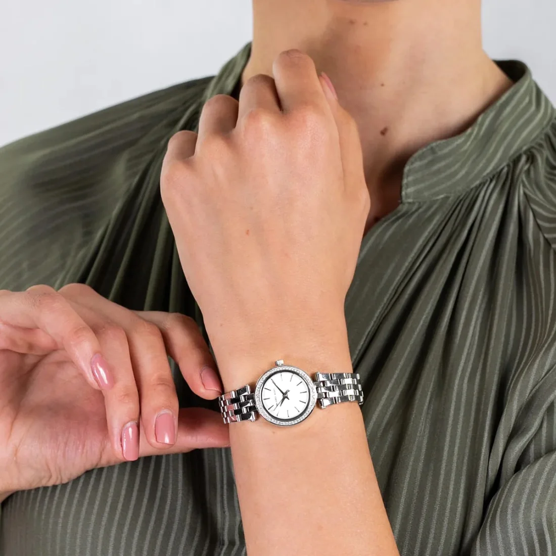 Montre Femme Michael Kors MK3294 Acier Argenté avec Bracelet Maille Milanaise vue 4