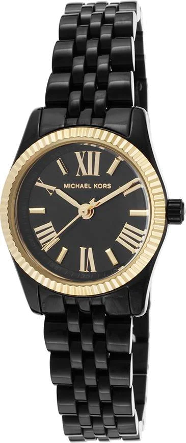 Montre Femme Michael Kors MK3299 Lexington en Acier Noir à Lunette Cannelée
