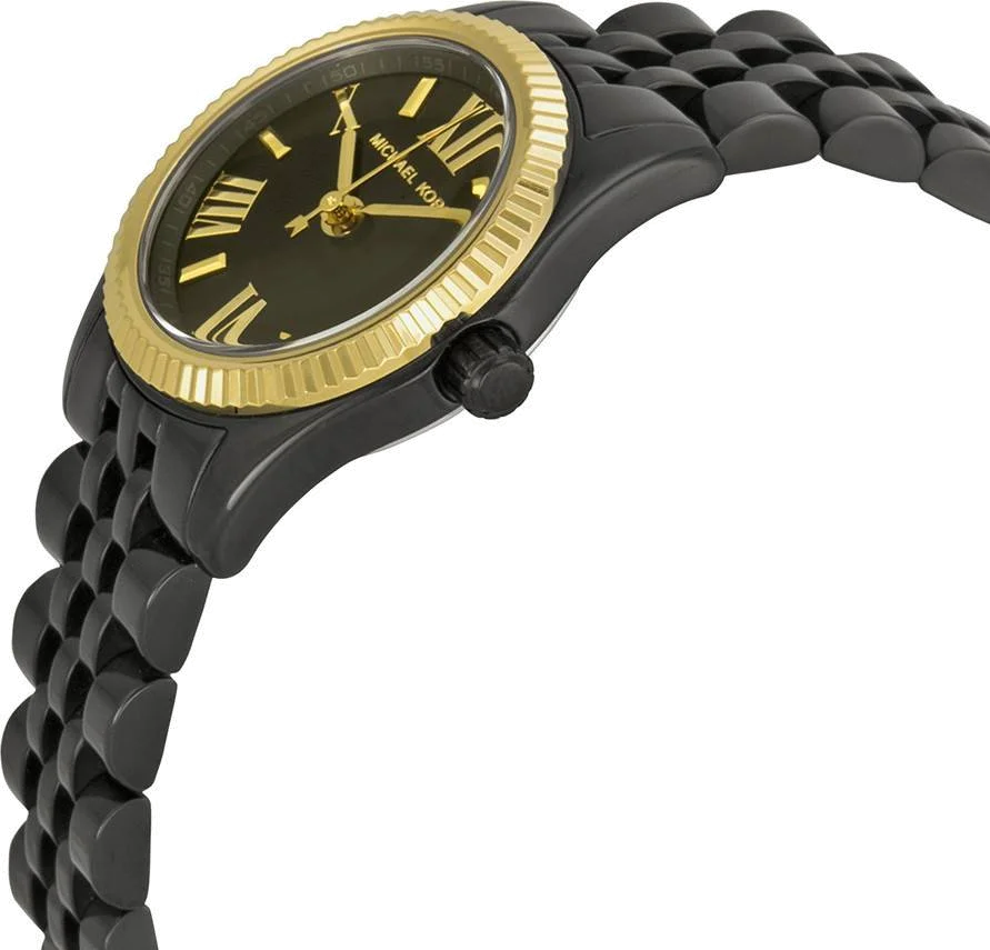 Montre Femme Michael Kors MK3299 Lexington en Acier Noir à Lunette Cannelée vue 4