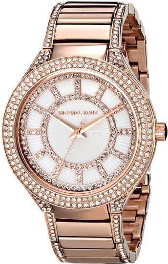 Montre Femme Michael Kors Kerry MK3313 en Acier Doré Rose à Maillons Rectangulaires