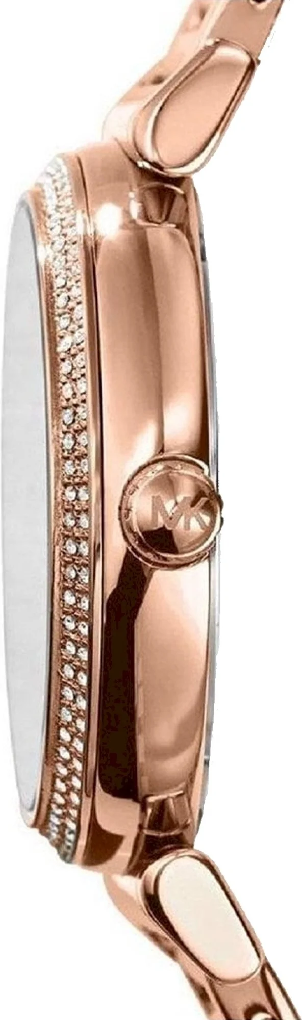 Montre Michael Kors MK3339 Femme en Or Rose avec Cadran Noir et Cristaux vue 3