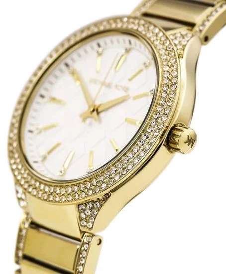 Montre Femme Michael Kors MK3347 Cadran Blanc Bracelet Acier Or Jaune vue 2
