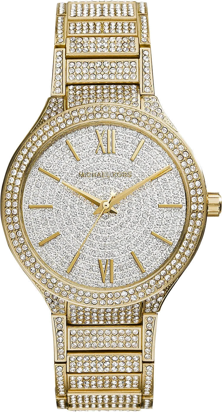 Montre Femme Michael Kors Kerry MK3360 en acier doré avec micropavé de cristaux