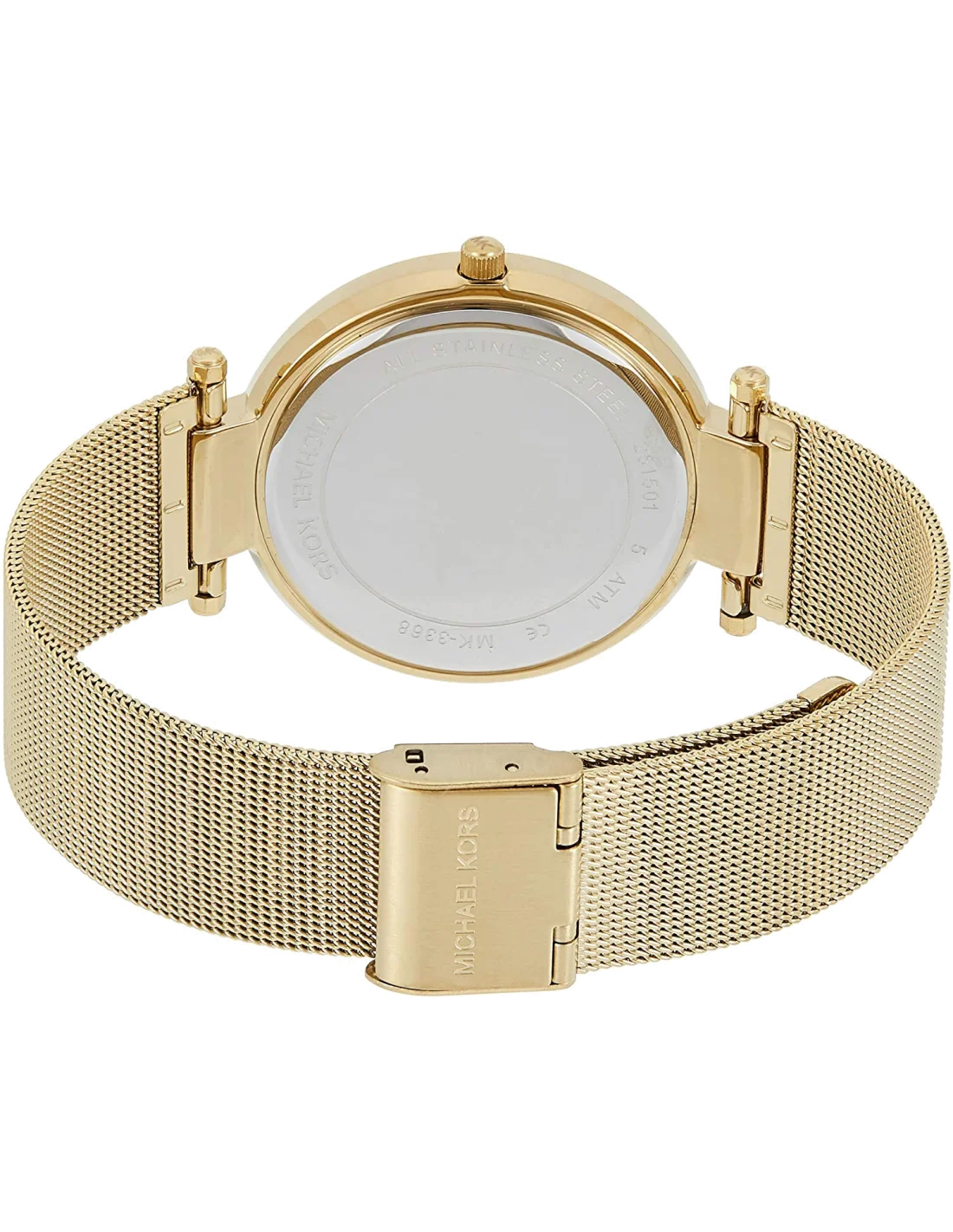 Montre Femme Michael Kors MK3368 Darci - Boîtier et Bracelet Maille Milanaise en Acier Doré vue 4