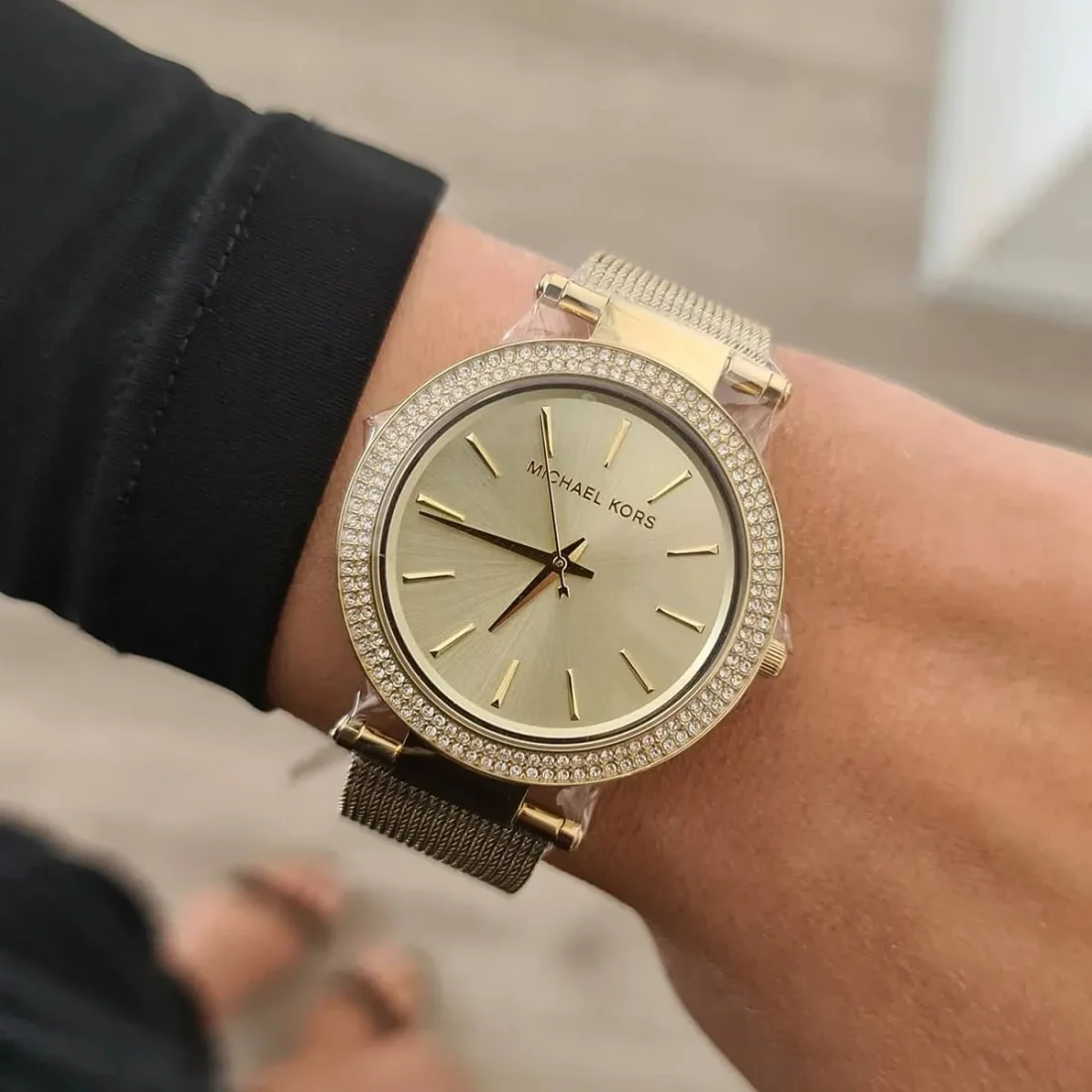 Montre Femme Michael Kors MK3368 Darci - Boîtier et Bracelet Maille Milanaise en Acier Doré vue 5