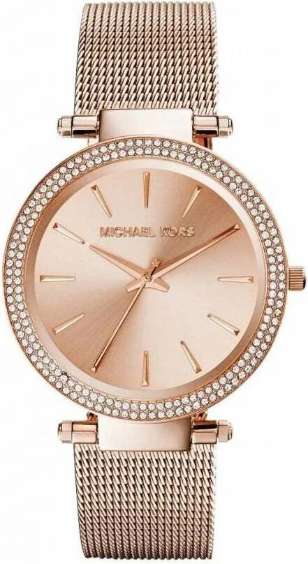Montre Femme Michael Kors MK3369 - Boîtier et Cadran Or Rose - Bracelet Acier Maille Milanaise