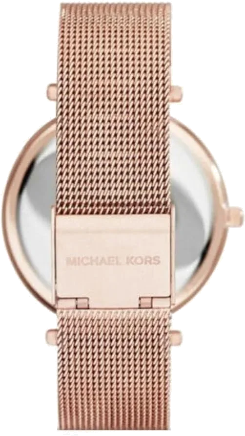 Montre Femme Michael Kors MK3369 - Boîtier et Cadran Or Rose - Bracelet Acier Maille Milanaise vue 3