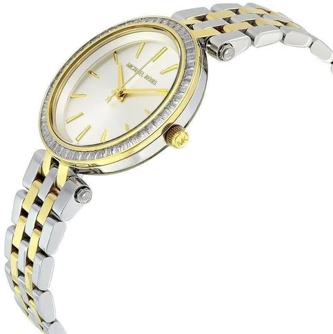 Montre femme Michael Kors Darci MK3405 en acier bicolore argent et or vue 3
