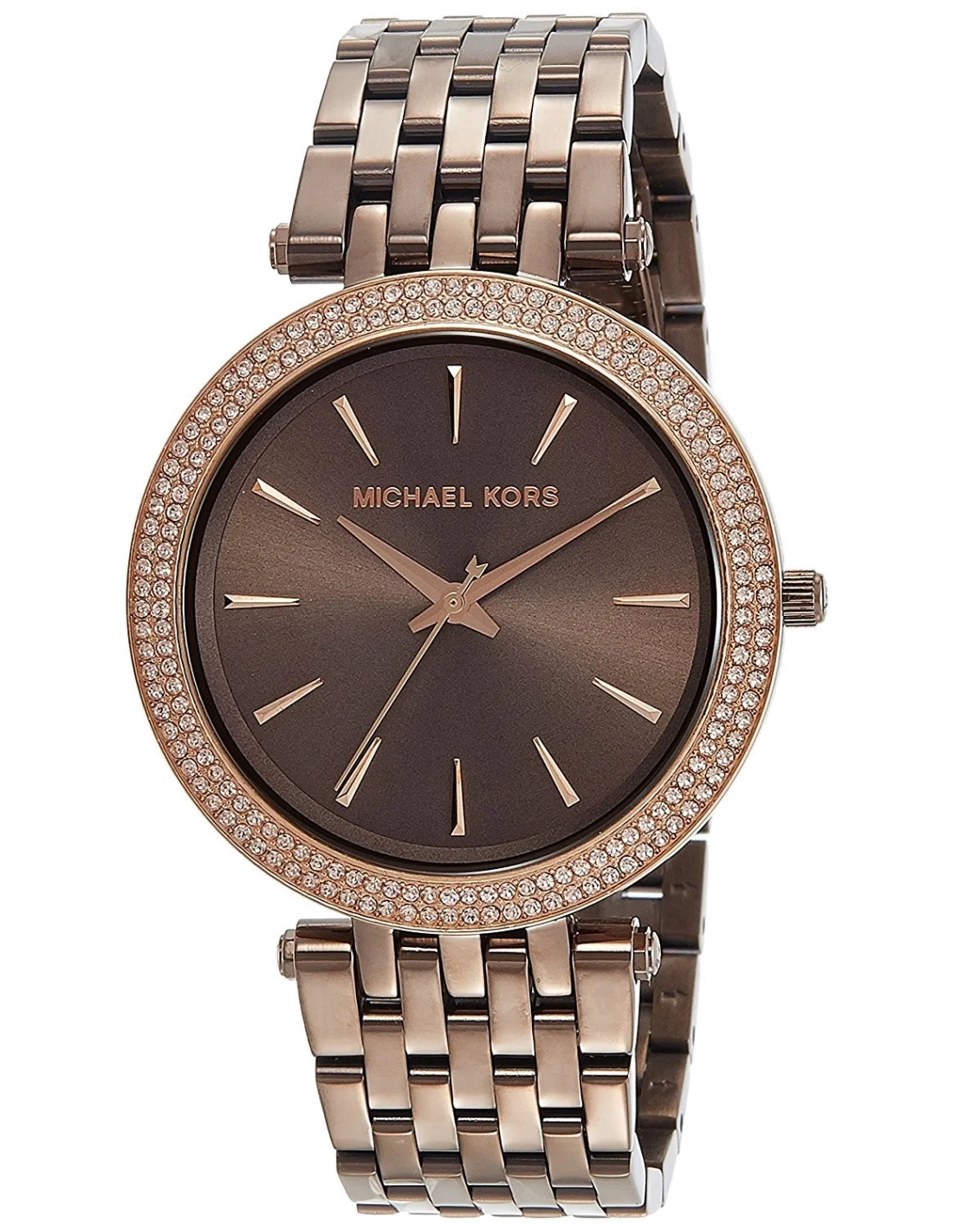 Montre Femme Michael Kors MK3416 Darci - Cadran et Bracelet Acier Marron, Lunette Cristaux